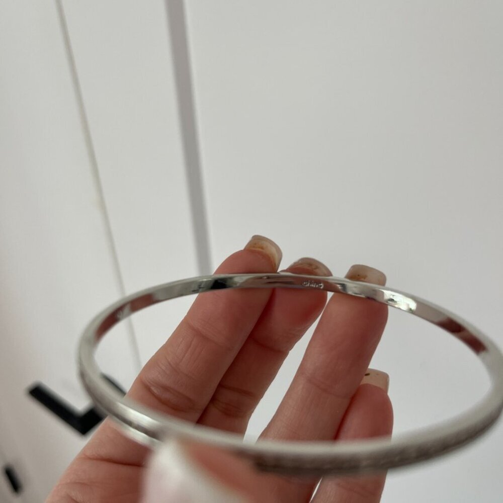 Coach Thin Silver Bangle Bracelet - Picture 2 of 3